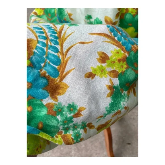 50s 60s Dress Hawaiian Tie Straps Floral - Picture 6 of 11